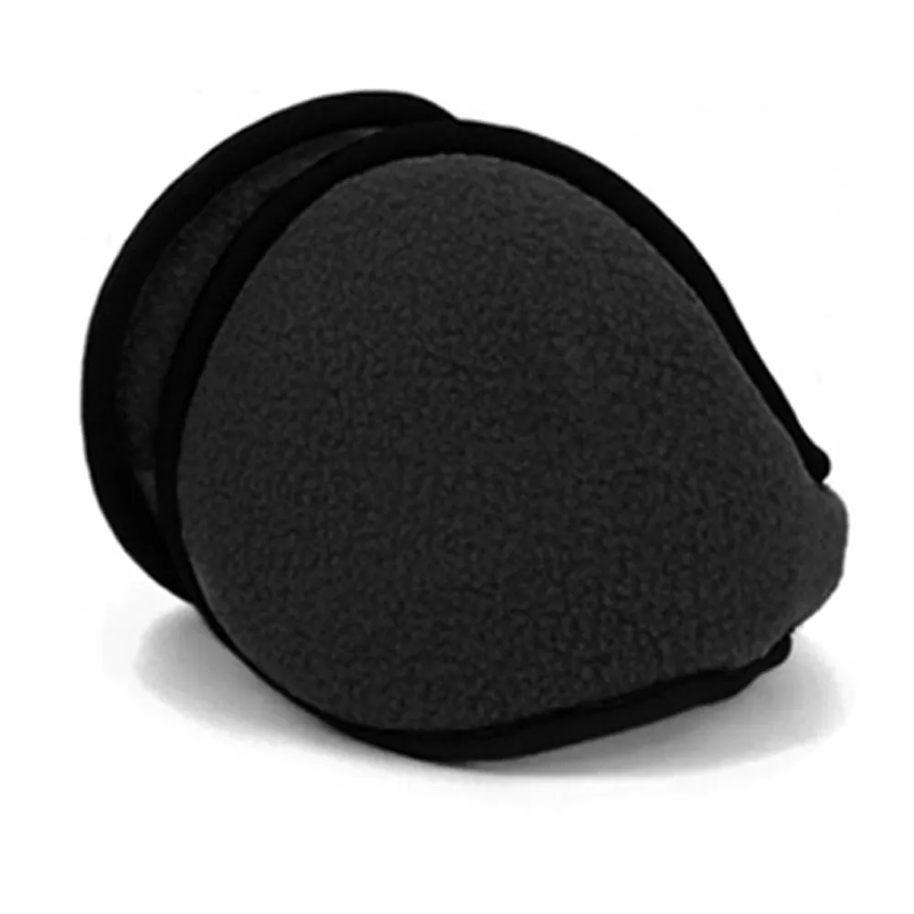 1 Black Ear Muff Wrap Winter Warmers Basic Polar Fleece Earmuff Grip Soft Unisex