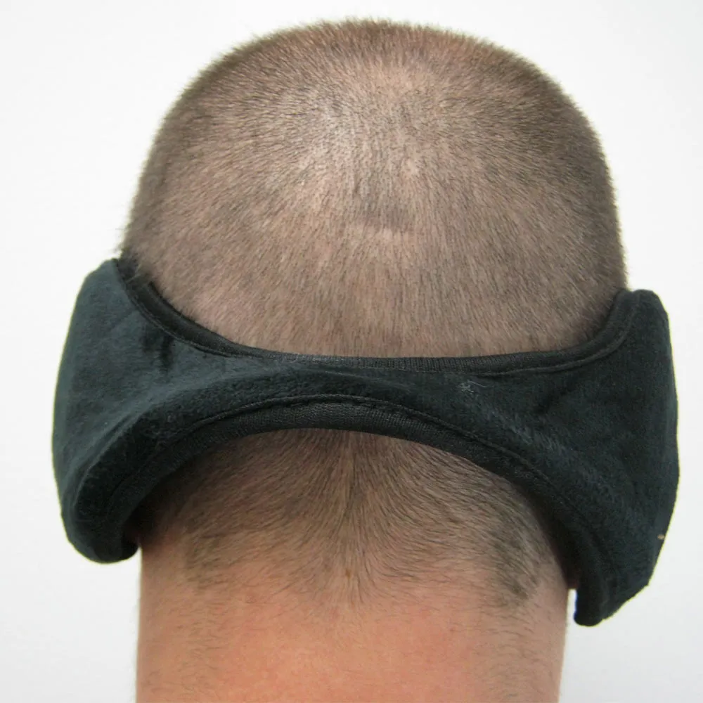 1 Black Ear Muff Wrap Winter Warmers Basic Polar Fleece Earmuff Grip Soft Unisex