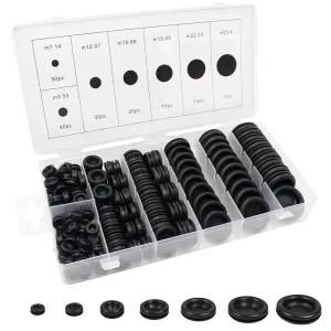 170PCS Rubber Grommet Firewall Hole Plug Kit - 7 Sizes for Wiring & Drilling Projects