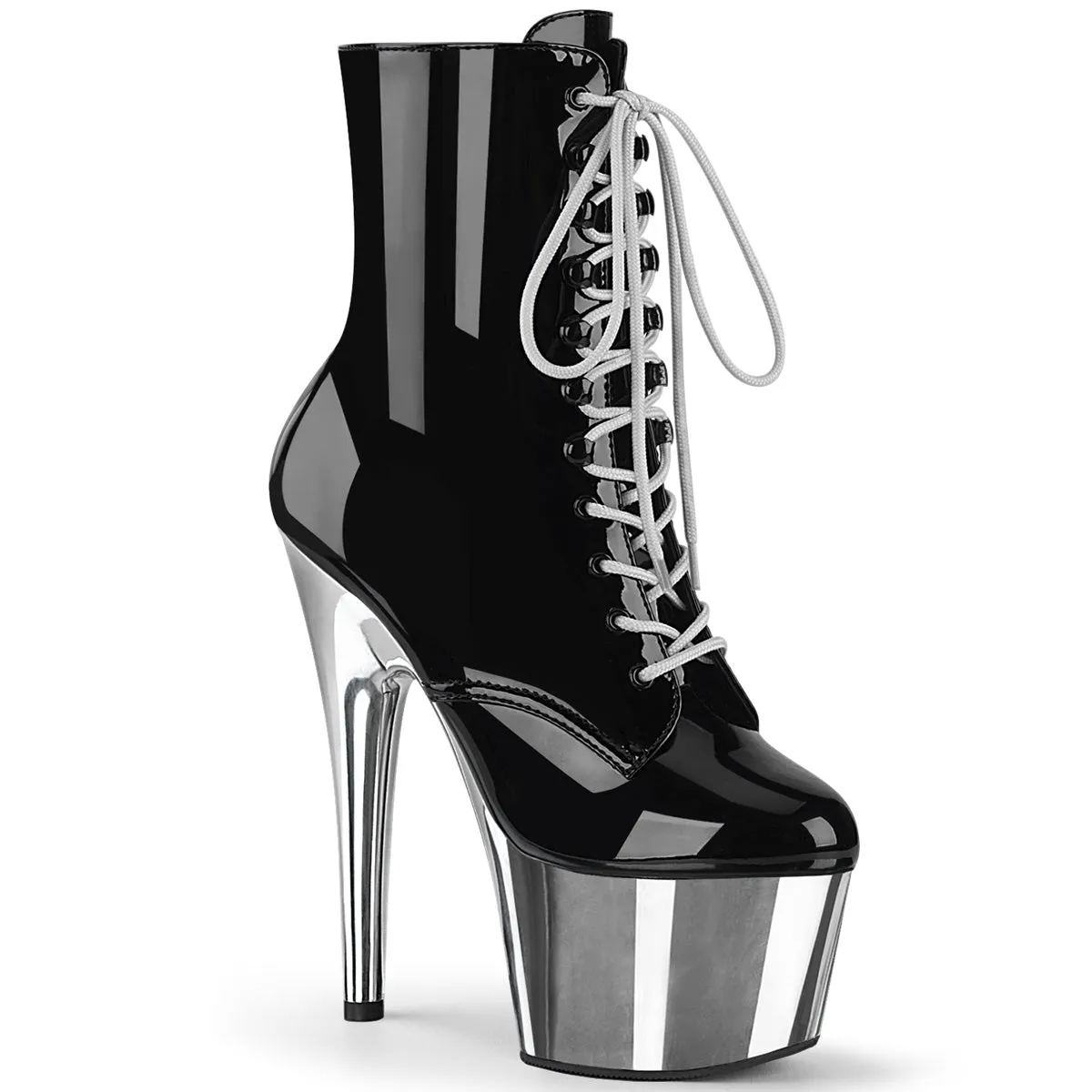 ADORE-1020 Pleaser Black/Silver Sexy Platform Shoes (Pole Dancing Heels)