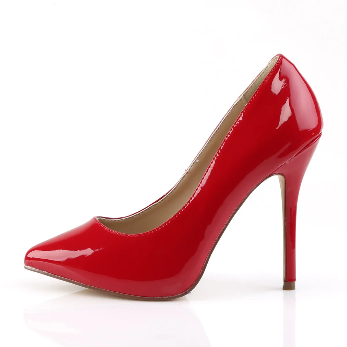 AMUSE-20 Pleaser Red Patent Sexy Single Sole Shoes (Fetish Footwear)