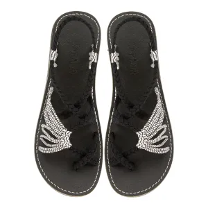 Banyan - Black Zebra Rope Sandals