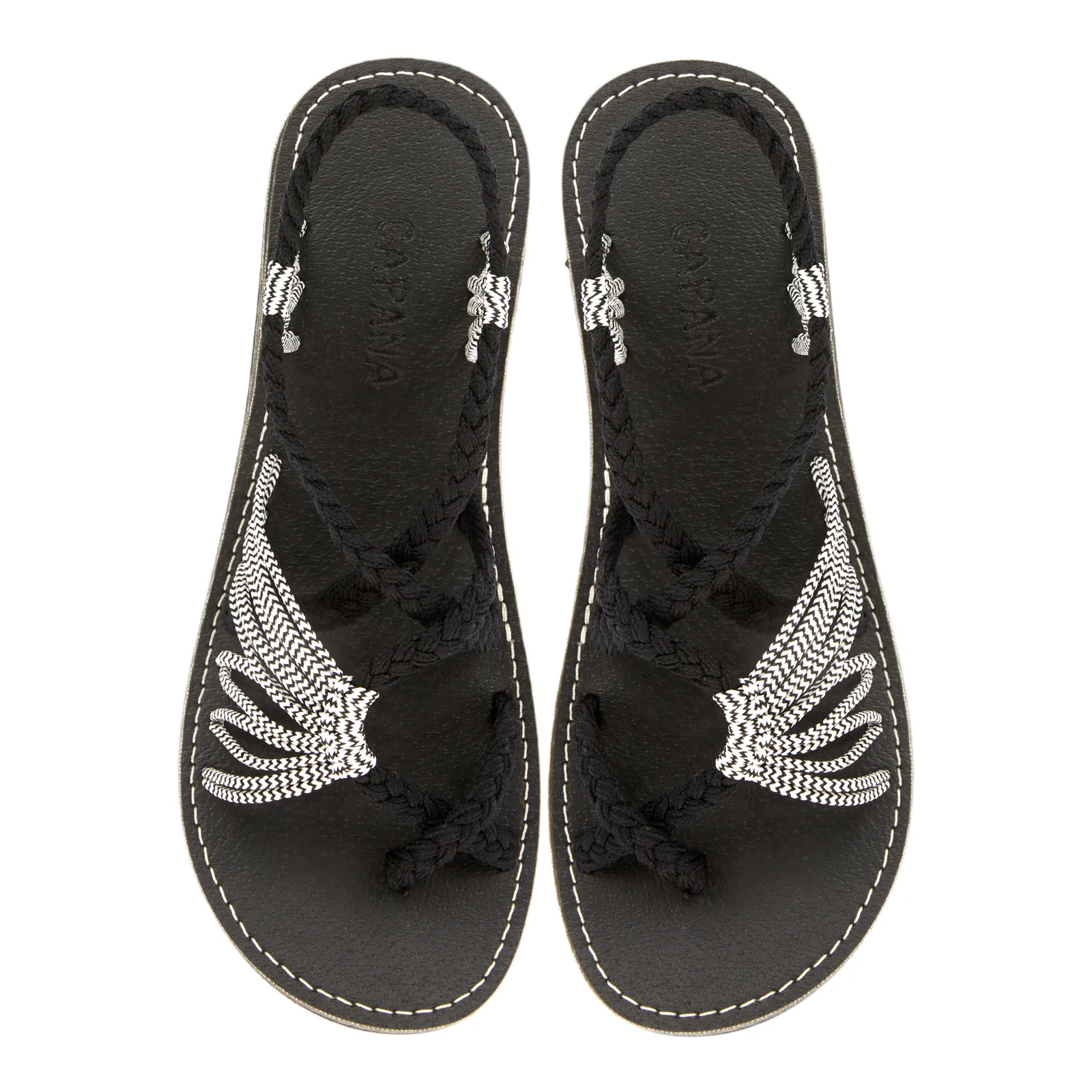 Banyan - Black Zebra Rope Sandals