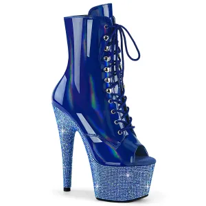 BEJEWELED-1021-7 Pleaser Blue Holo Patent Sexy Platform Shoes (Pole Dancing Heels)