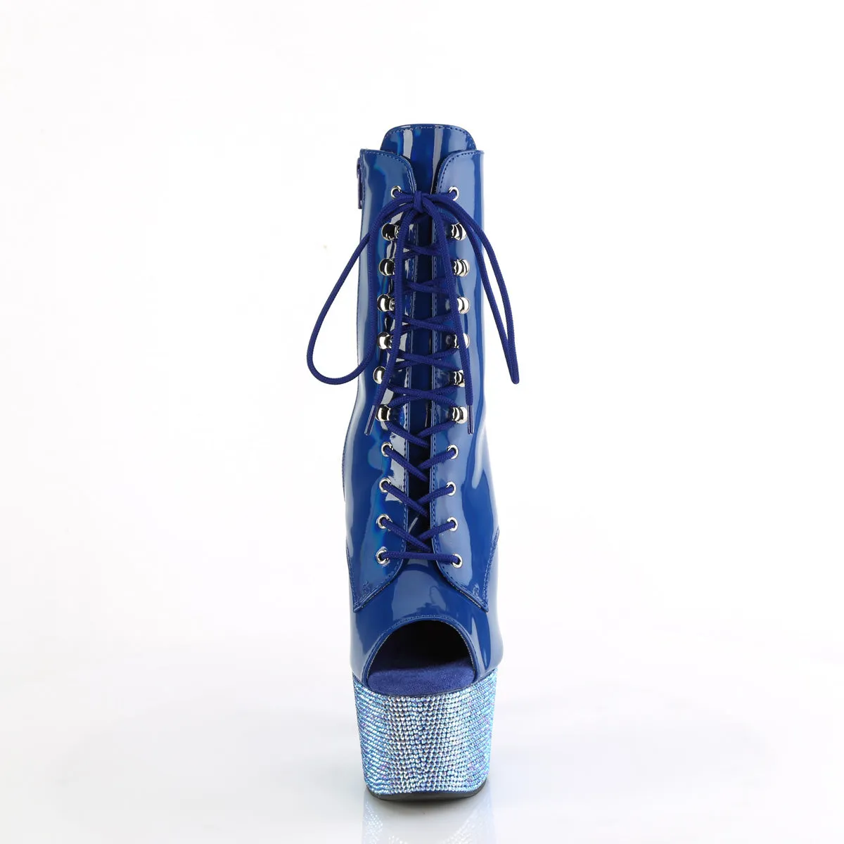 BEJEWELED-1021-7 Pleaser Blue Holo Patent Sexy Platform Shoes (Pole Dancing Heels)