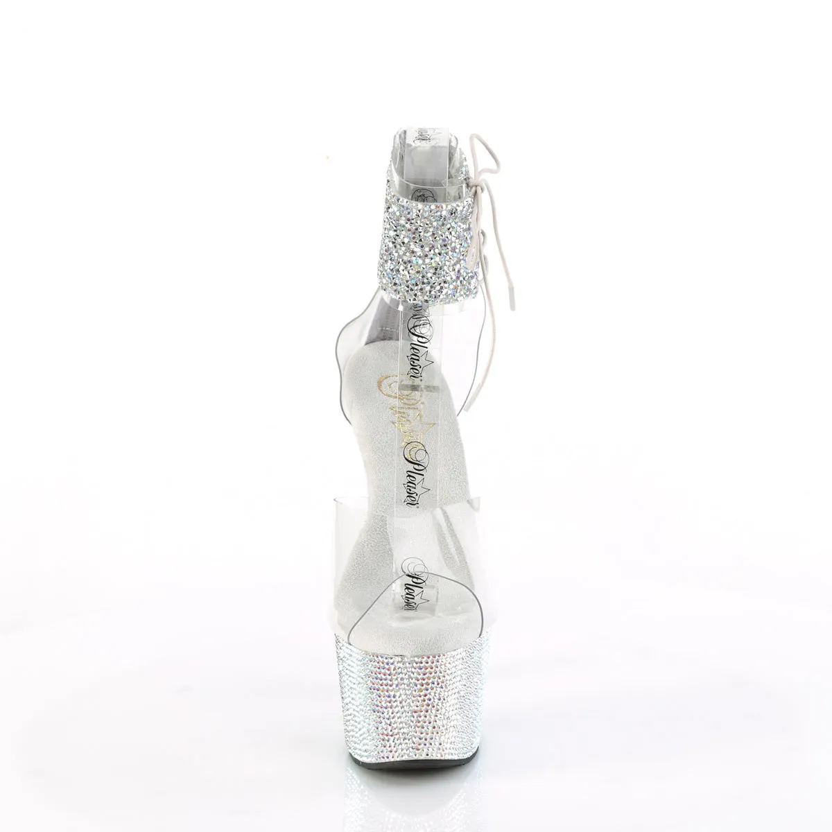 BEJEWELED-724RS-02 Pleaser Clear/Silver Sexy Platform Shoes (Pole Dancing Heels)