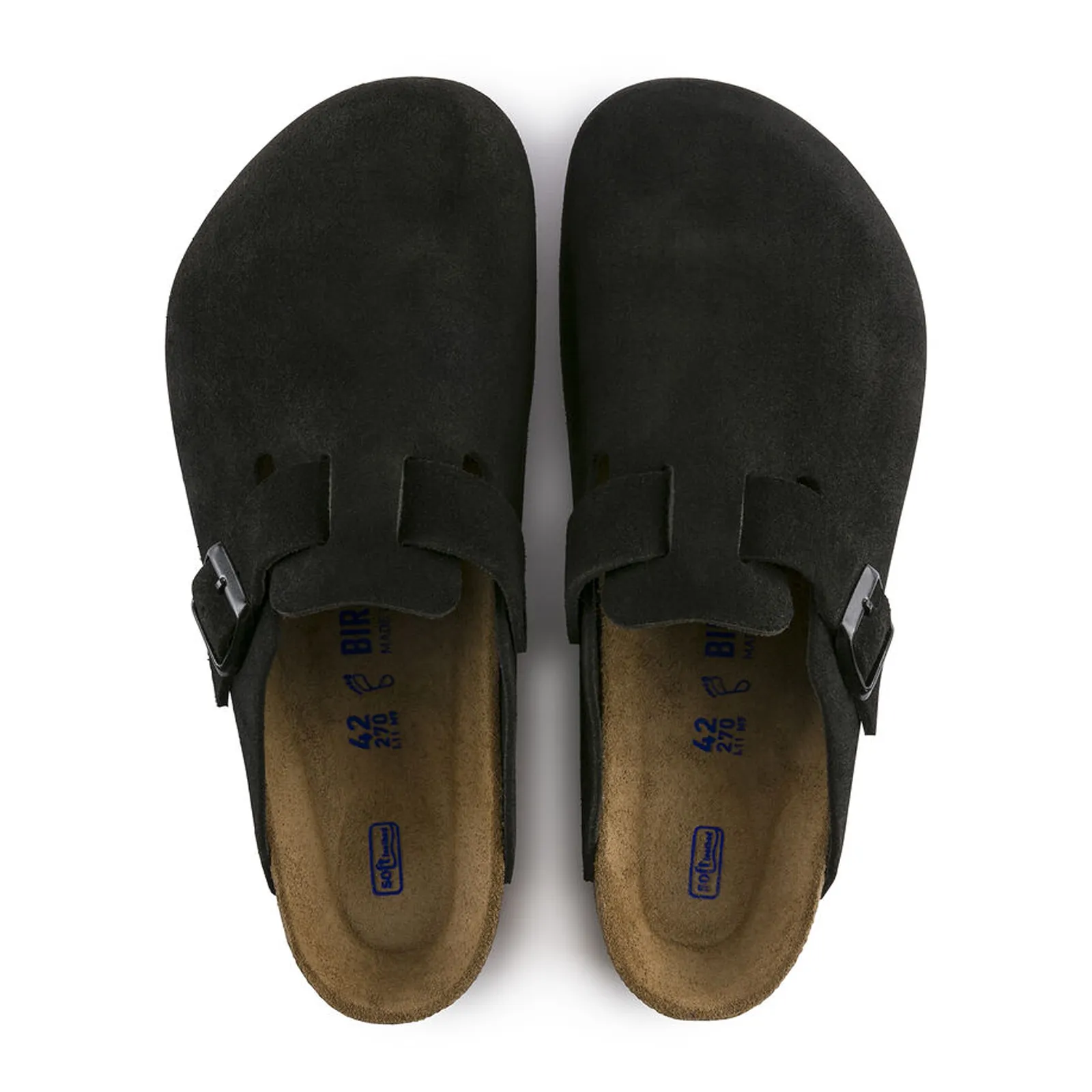 Birkenstock Boston Soft Footbed Narrow Clog (Unisex) - Black Suede