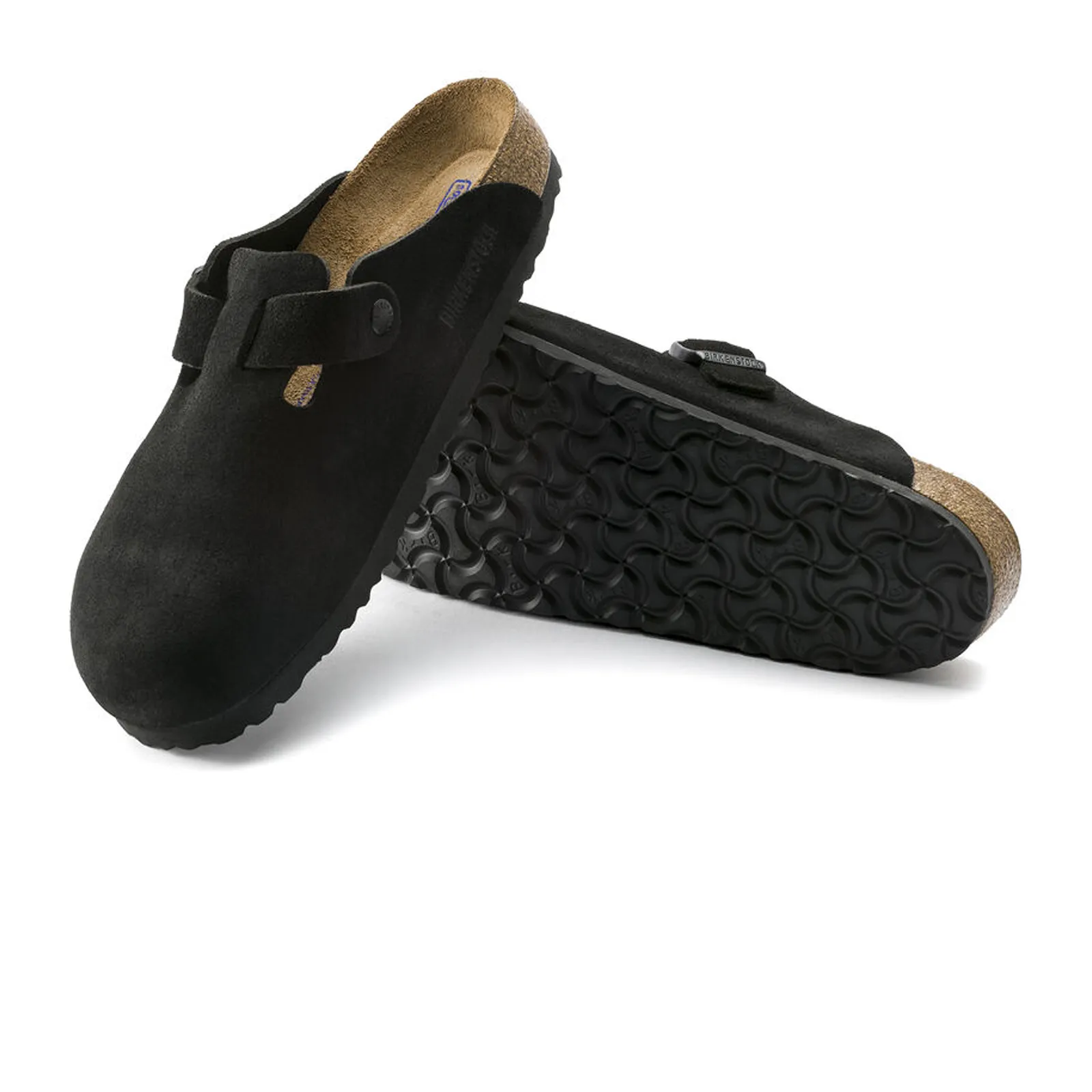 Birkenstock Boston Soft Footbed Narrow Clog (Unisex) - Black Suede