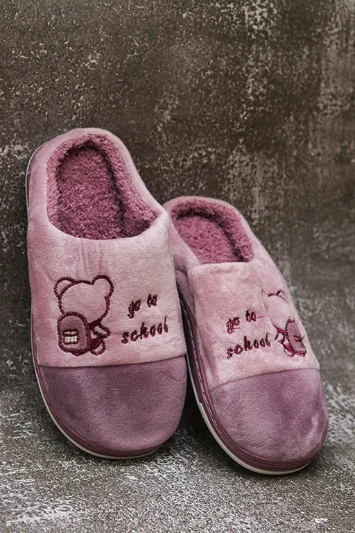 Brauch Women's Purple Go To School Fur Winter Slippers