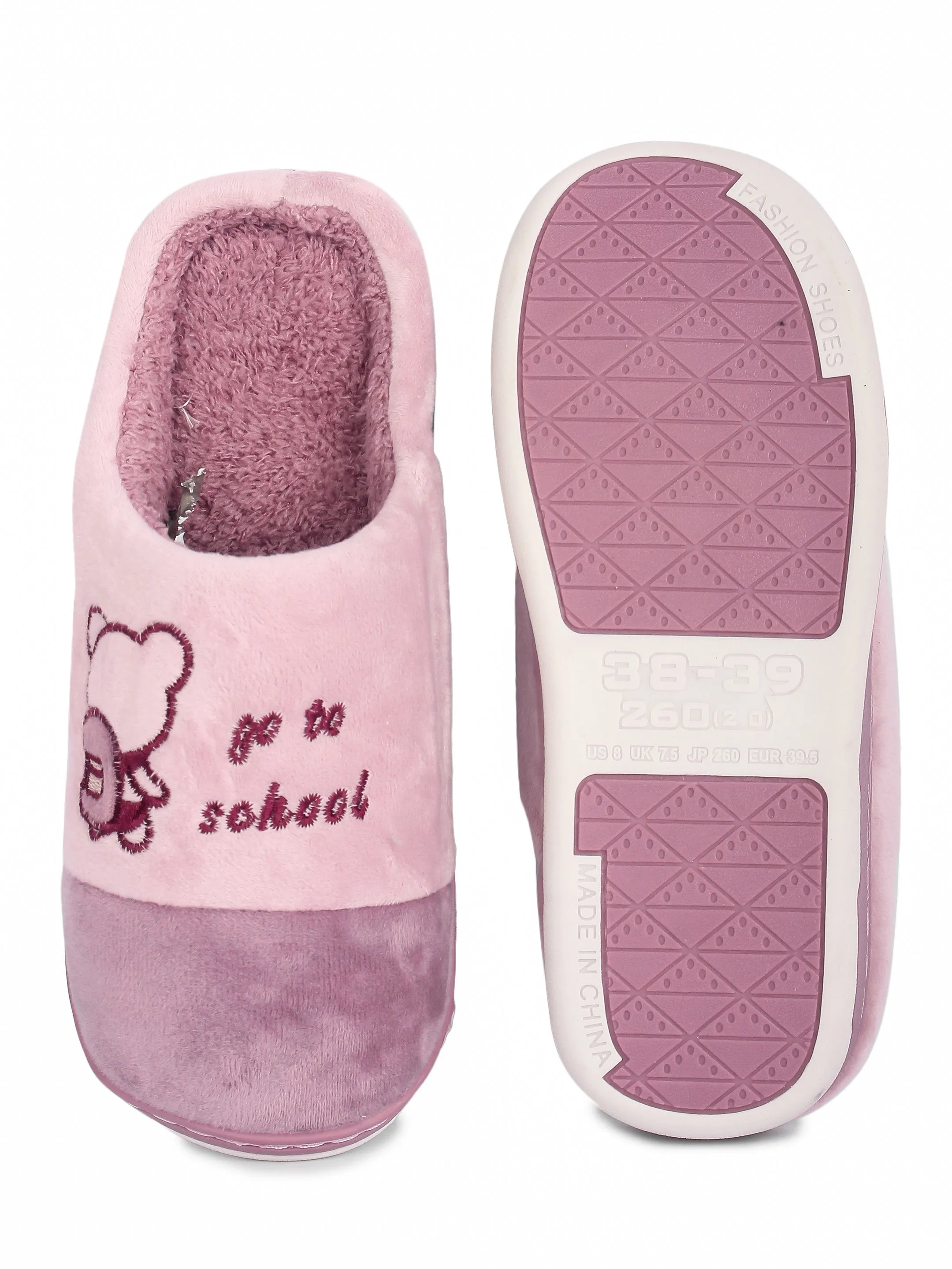 Brauch Women's Purple Go To School Fur Winter Slippers
