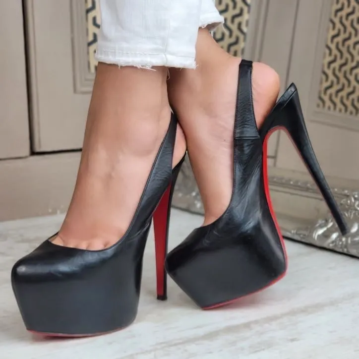 CHRISTIAN LOUBOUTIN DAFSLING HEELS EU 37.5/ UK 4.5
