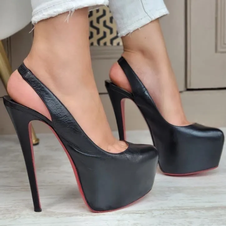 CHRISTIAN LOUBOUTIN DAFSLING HEELS EU 37.5/ UK 4.5