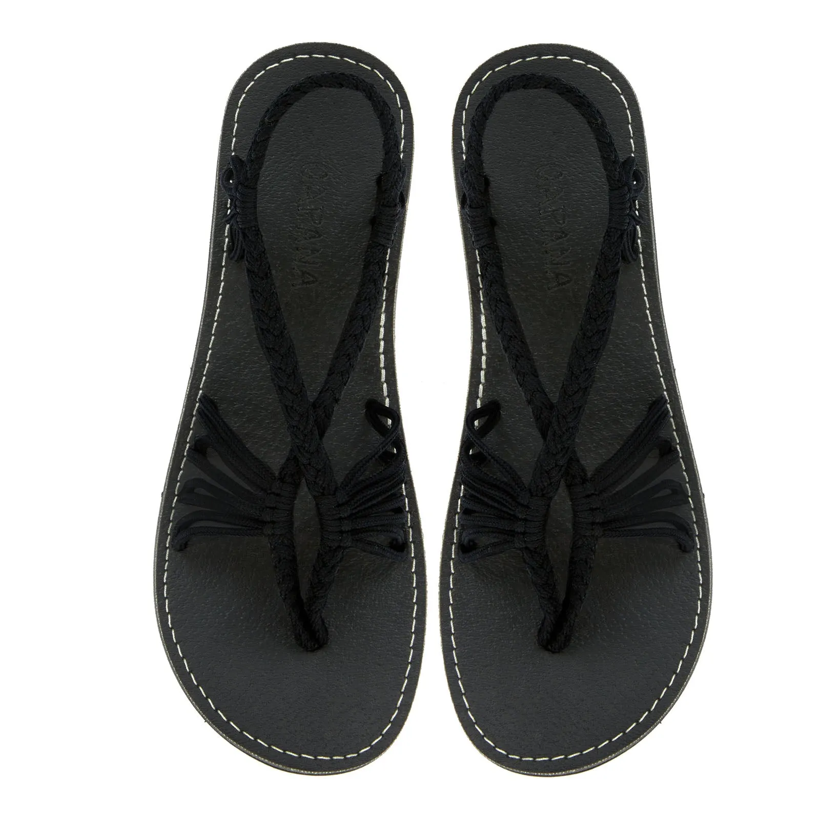 Cocoon- Classic Black Rope Sandals
