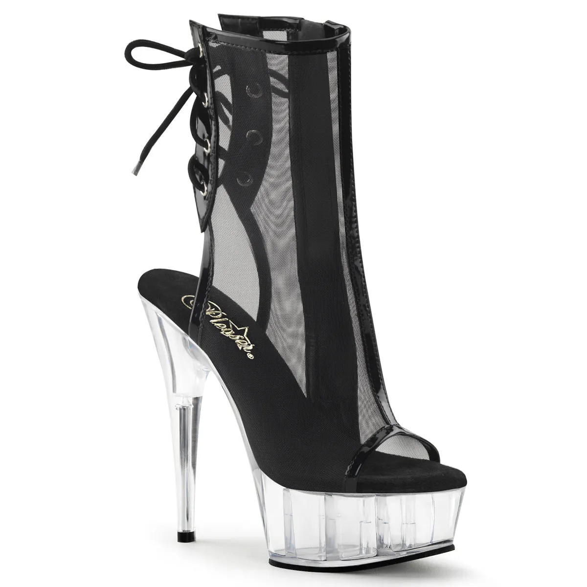 DELIGHT-1018MSH Pleaser Black Sexy Platform Shoes (Pole Dancing Heels)