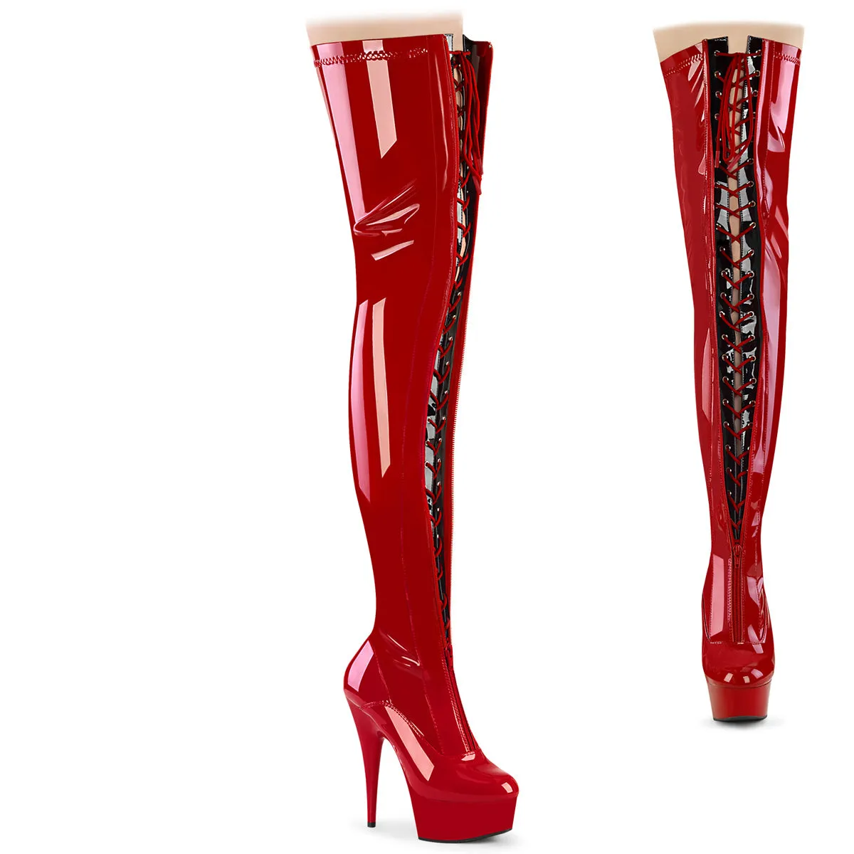 DELIGHT-3027 Pleaser Red/Black Sexy Platform Shoes (Pole Dancing Heels)