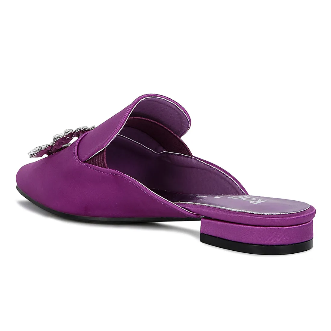 Diamante Jewel Mules In Purple