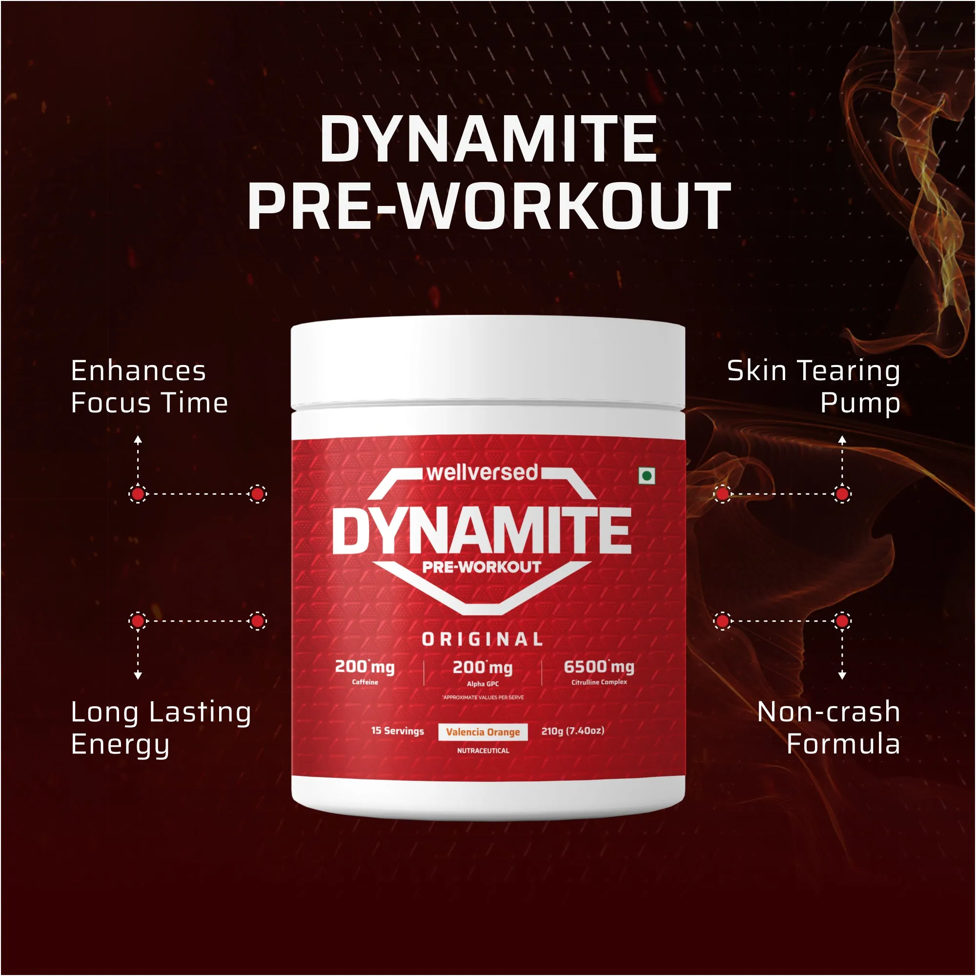 Dynamite Pre-workout (15 Servings, Valencia Orange)   YouWeFit Triple Strength Fish Oil (30 Capsules) | Power & Recovery | For Men & Women