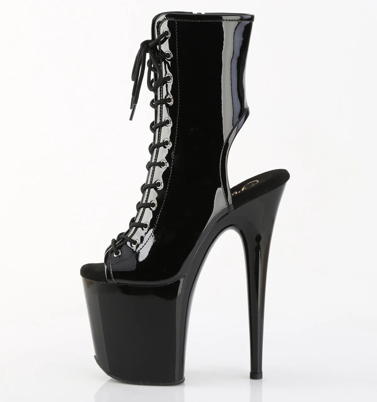 FLAMINGO-1016 Pleaser Black Patent Sexy Platform Shoes (Pole Dancing Heels)