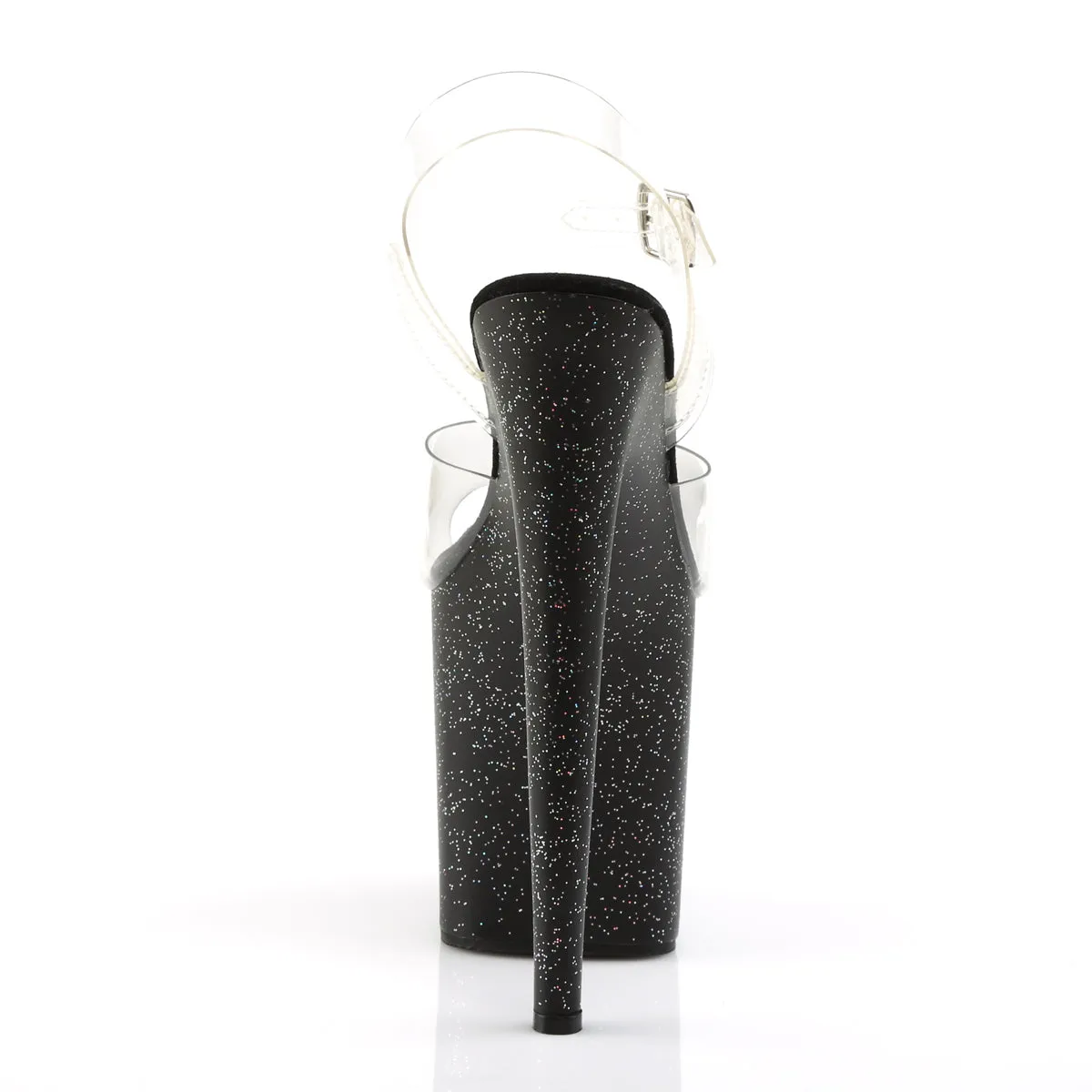 FLAMINGO-808MG Pleaser Clear/Black Sexy Platform Shoes (Pole Dancing Heels)