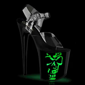 FLAMINGO-808NLSK Pleaser Clear/Black Sexy Platform Shoes (Pole Dancing Heels)