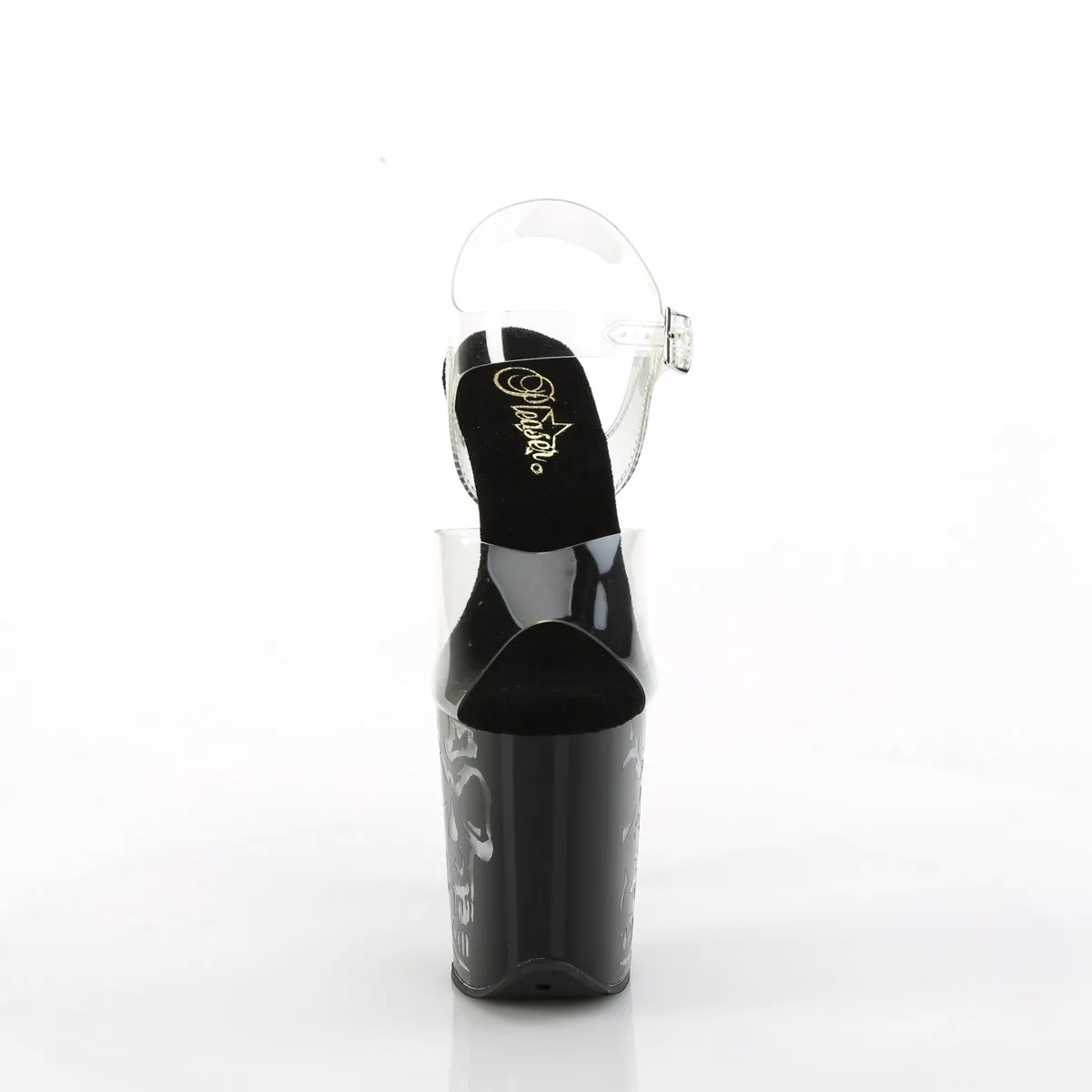 FLAMINGO-808NLSK Pleaser Clear/Black Sexy Platform Shoes (Pole Dancing Heels)