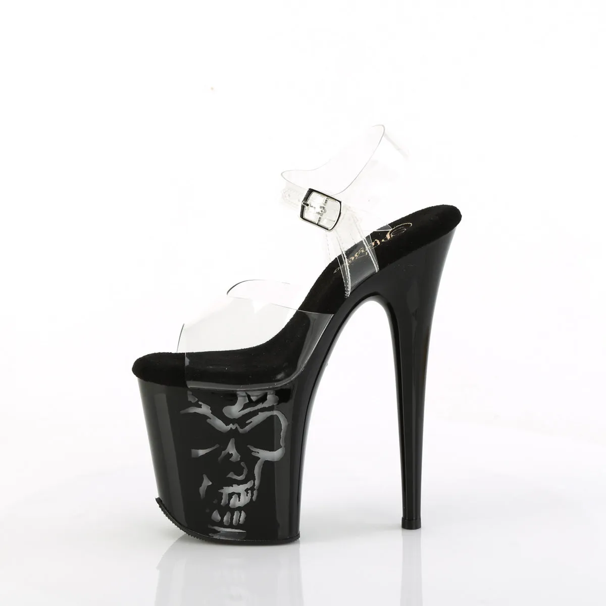 FLAMINGO-808NLSK Pleaser Clear/Black Sexy Platform Shoes (Pole Dancing Heels)