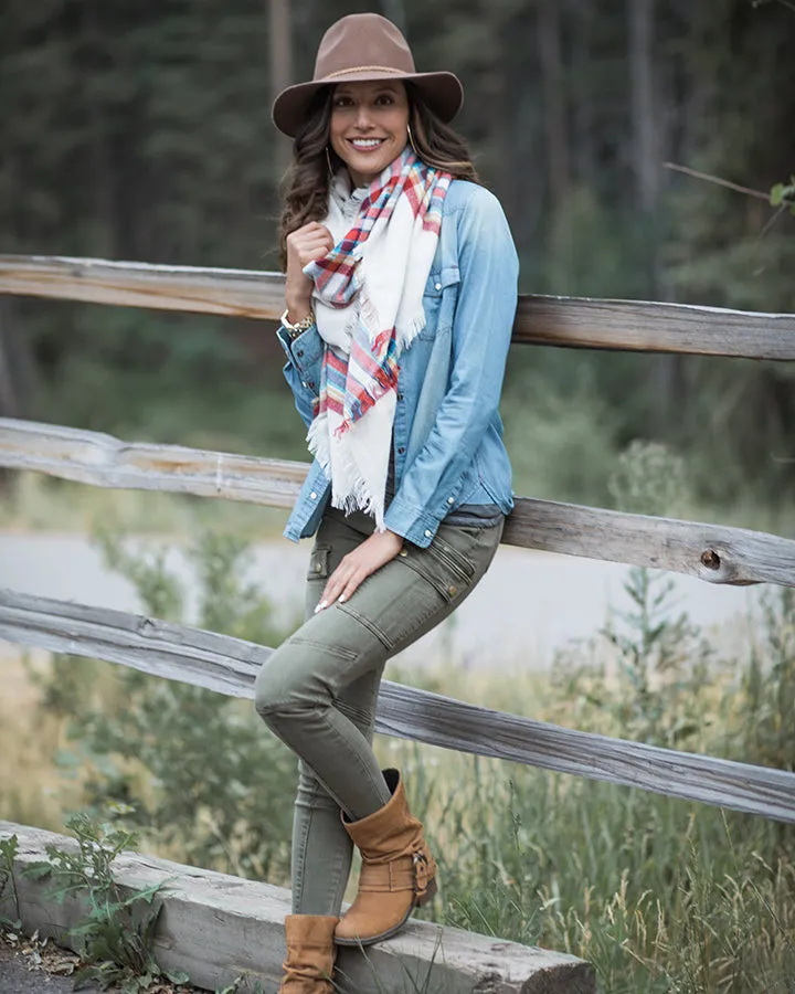 Grace & Lace Cargo Jeggings in Olive