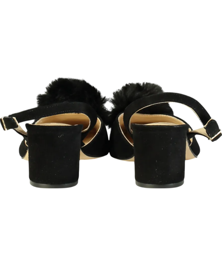 J. Mclaughlin Black Dita Suede Slingback Heels UK 7.5 EU 40.5 