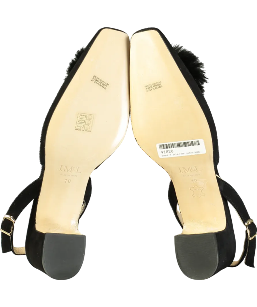 J. Mclaughlin Black Dita Suede Slingback Heels UK 7.5 EU 40.5 