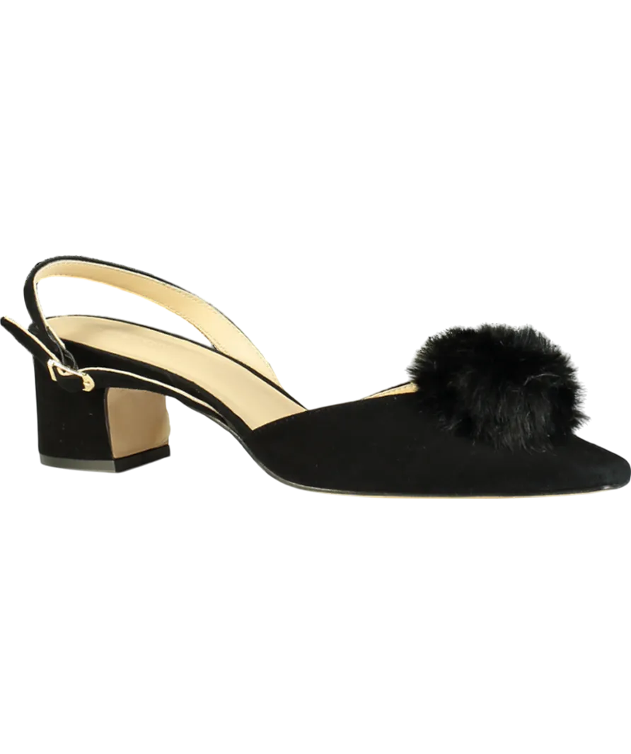 J. Mclaughlin Black Dita Suede Slingback Heels UK 7.5 EU 40.5 