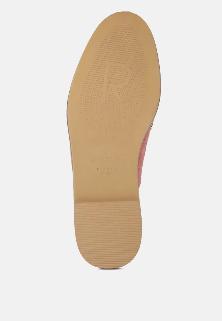 JODIE Dusty Pink Studded Leather Mules