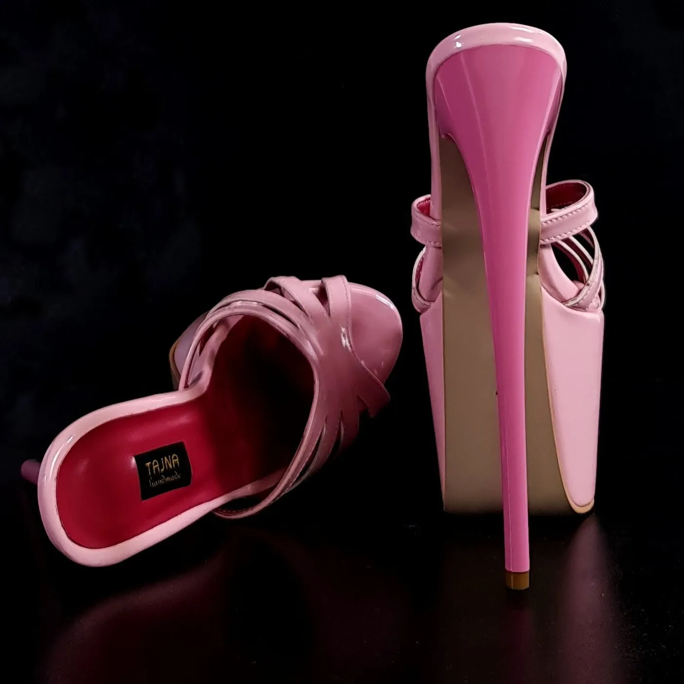 Light Pink Gloss High Heel Mules