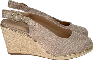lipsy london Beige Standard Fit Mid Closed Toe Sparkly Slingback Wedges UK 5 EU 38 