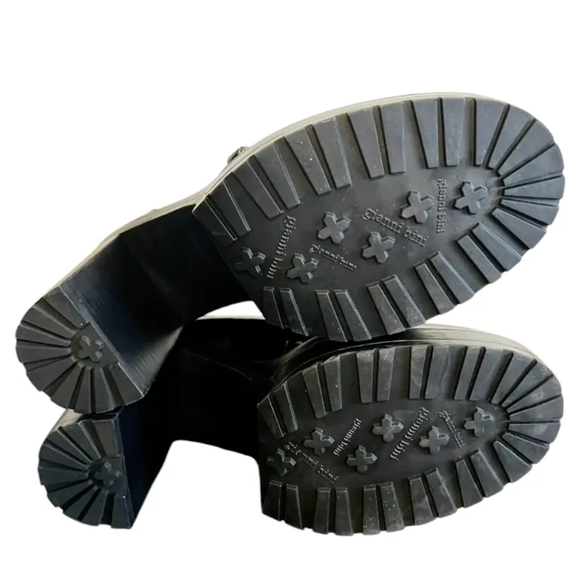 New *Gianni Bini Maxxwel Black Patent Platform Oxford Loafer Shoes (Sz/9M)