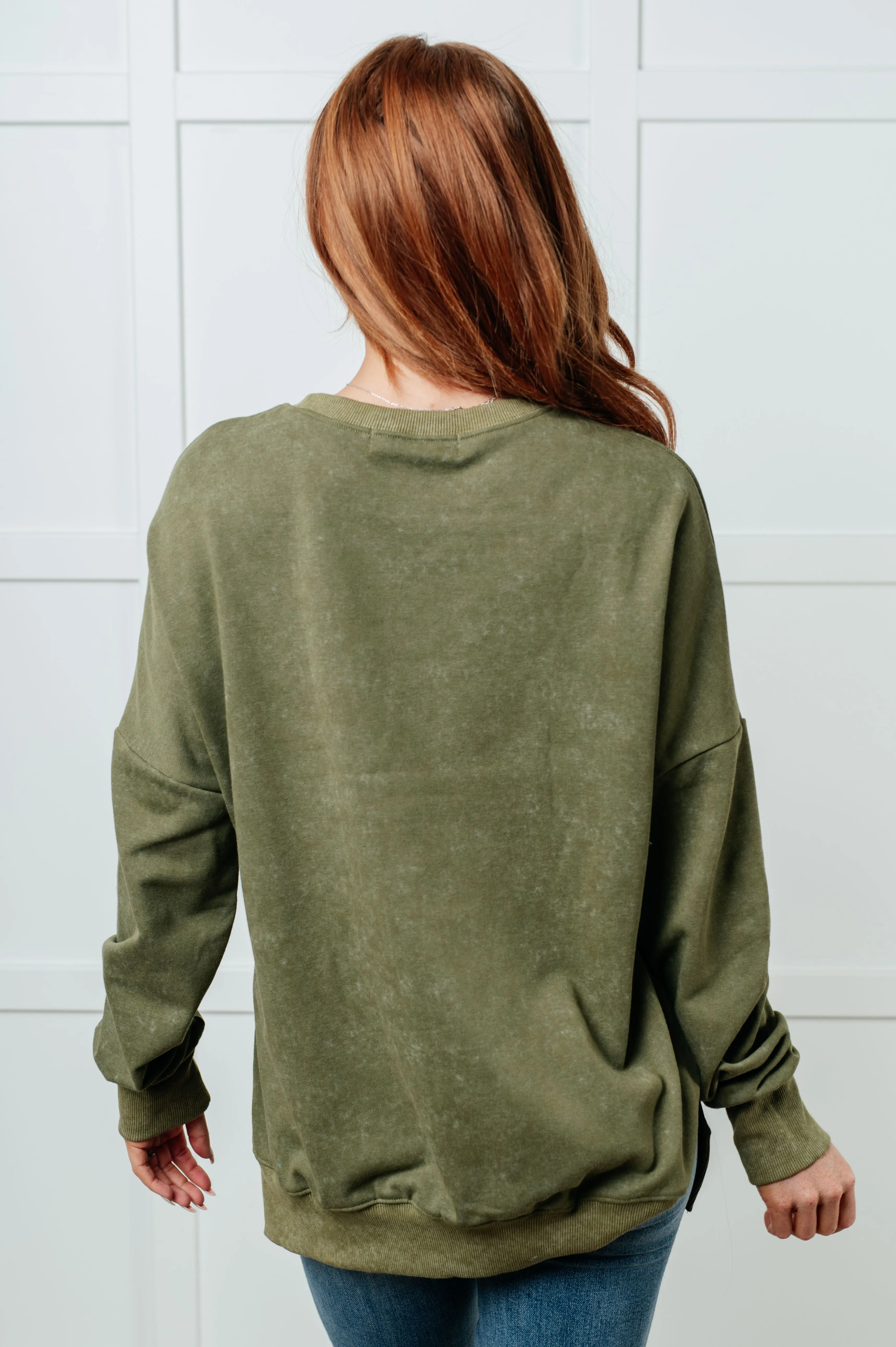 One Eleven North-No Plain Jane Oversized Sweatshirt in Green