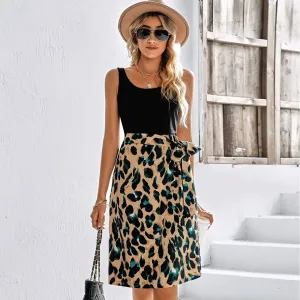 Printed Scoop Neck Sleeveless Dress