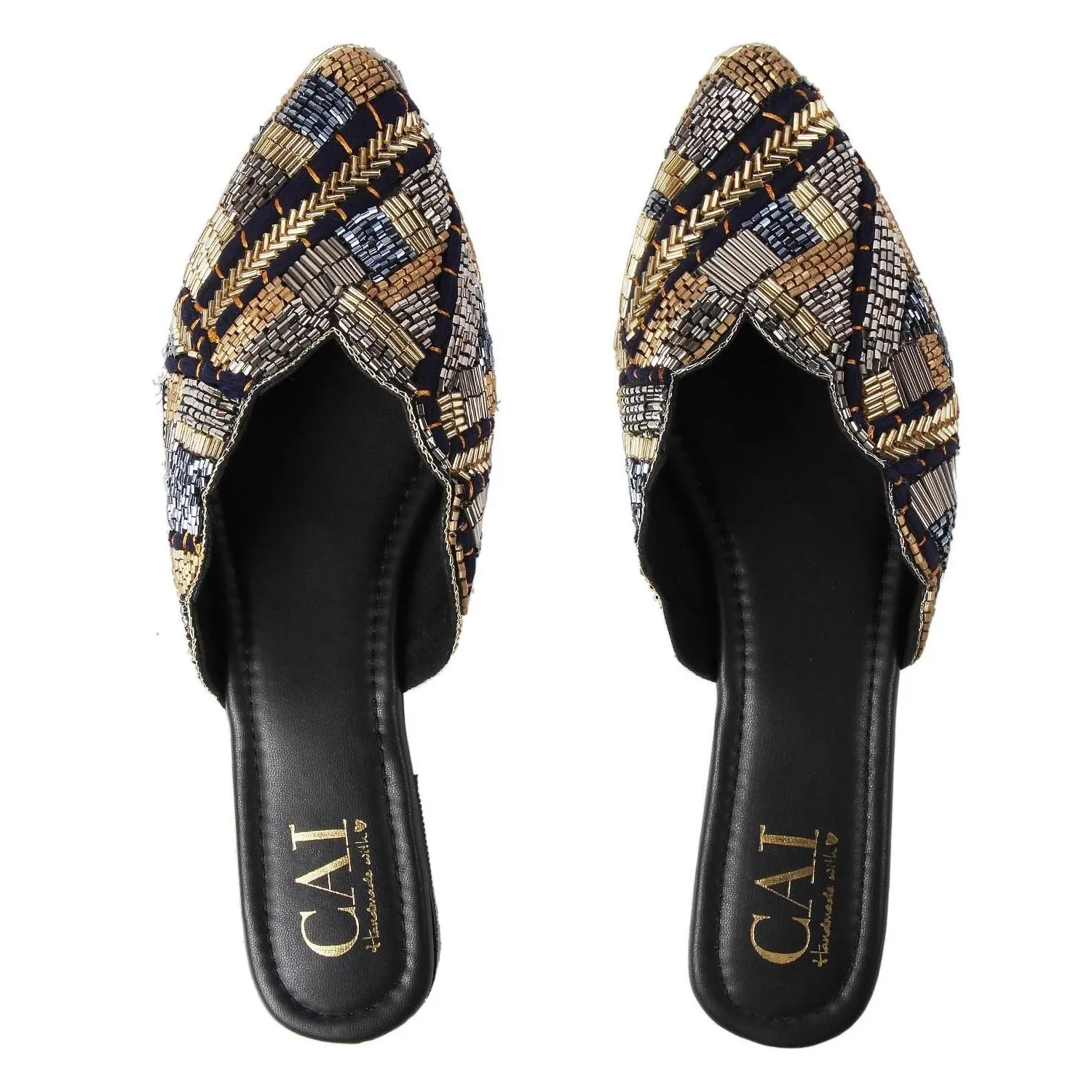 Royal Beaded Mules