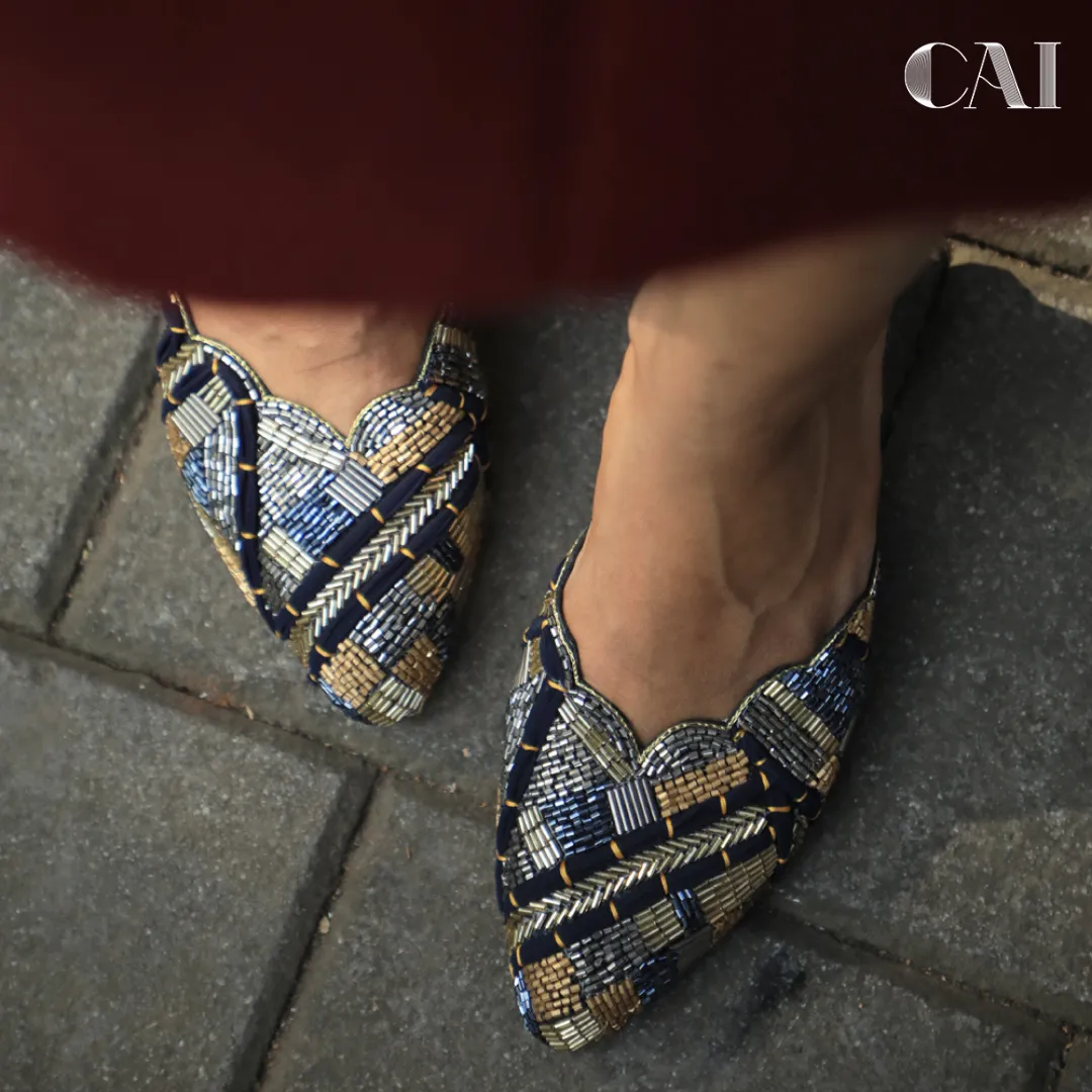 Royal Beaded Mules