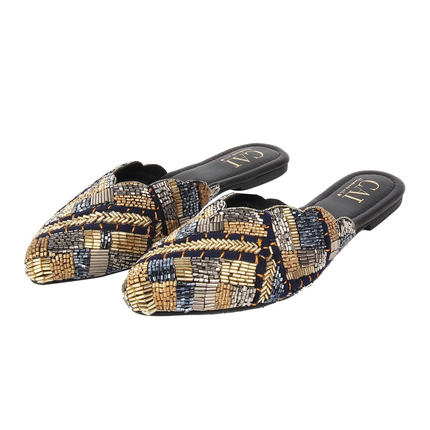 Royal Beaded Mules