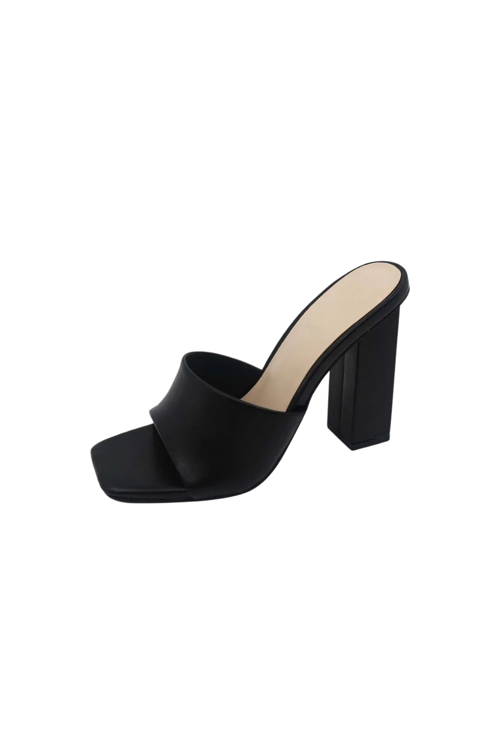 SQUARE TOE PEEP TOE BLOCK HEEL
