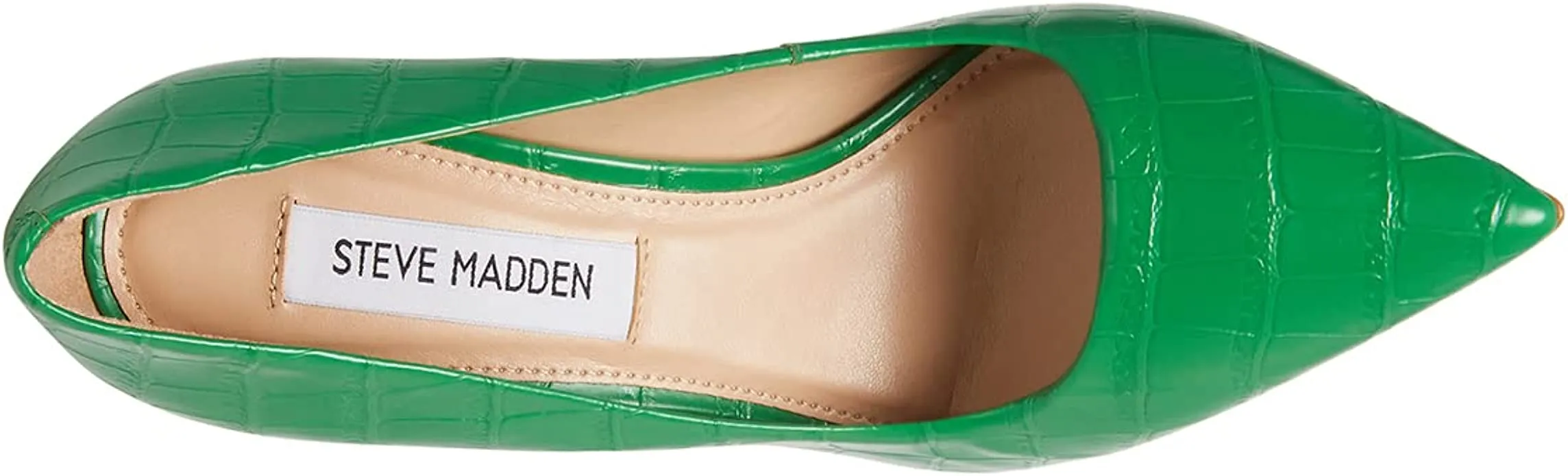 Steve Madden Vala Green Croco Fashion Magazine Pointed Toe Stiletto Dress Pumps