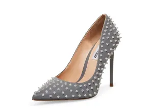 Steve Madden Vala-S Grey Multi Embellished Printed High Stiletto Pointed Toe Dress Pumps