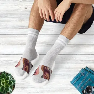 Stylish Mens Strap Sandals with Red Marble Pattern