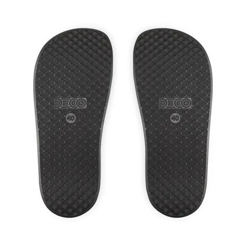 Stylish Mens Strap Sandals with Red Marble Pattern