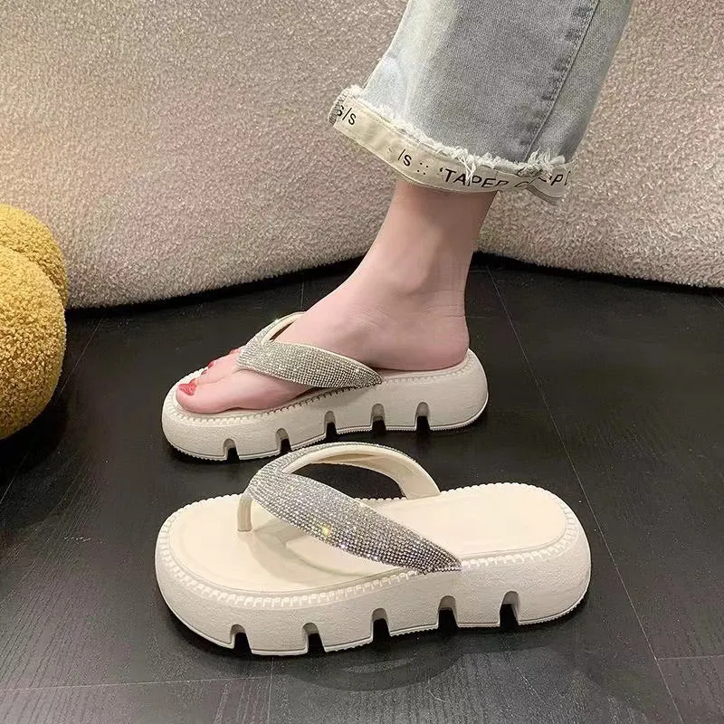 Stylish summer shiny sandals