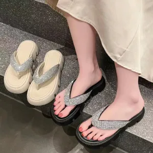 Stylish summer shiny sandals