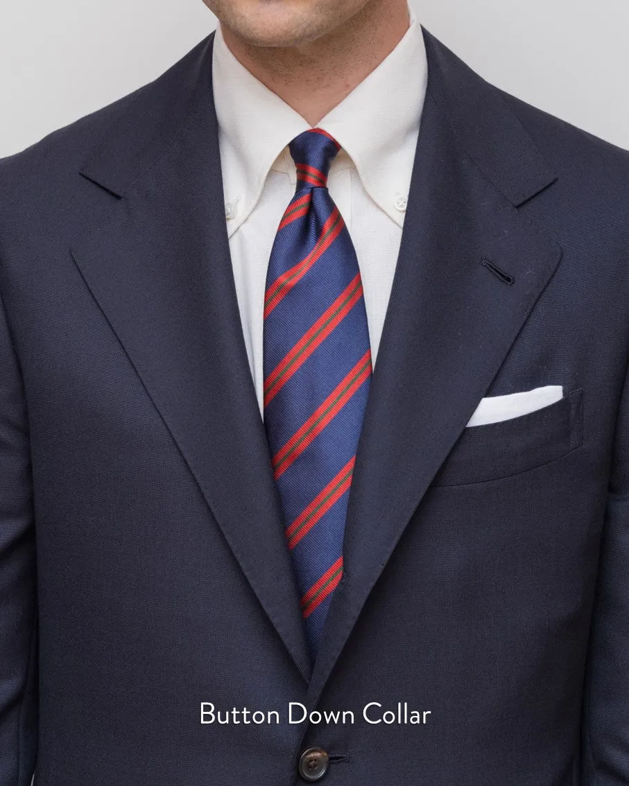 Thomas Mason Light Blue Reverse Stripe Premium Oxford Cloth