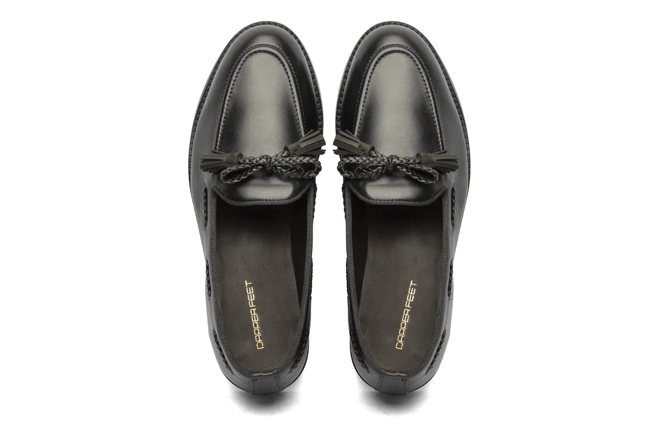 Winston Leather Knot Loafers - Black