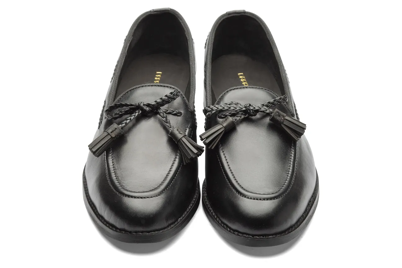 Winston Leather Knot Loafers - Black