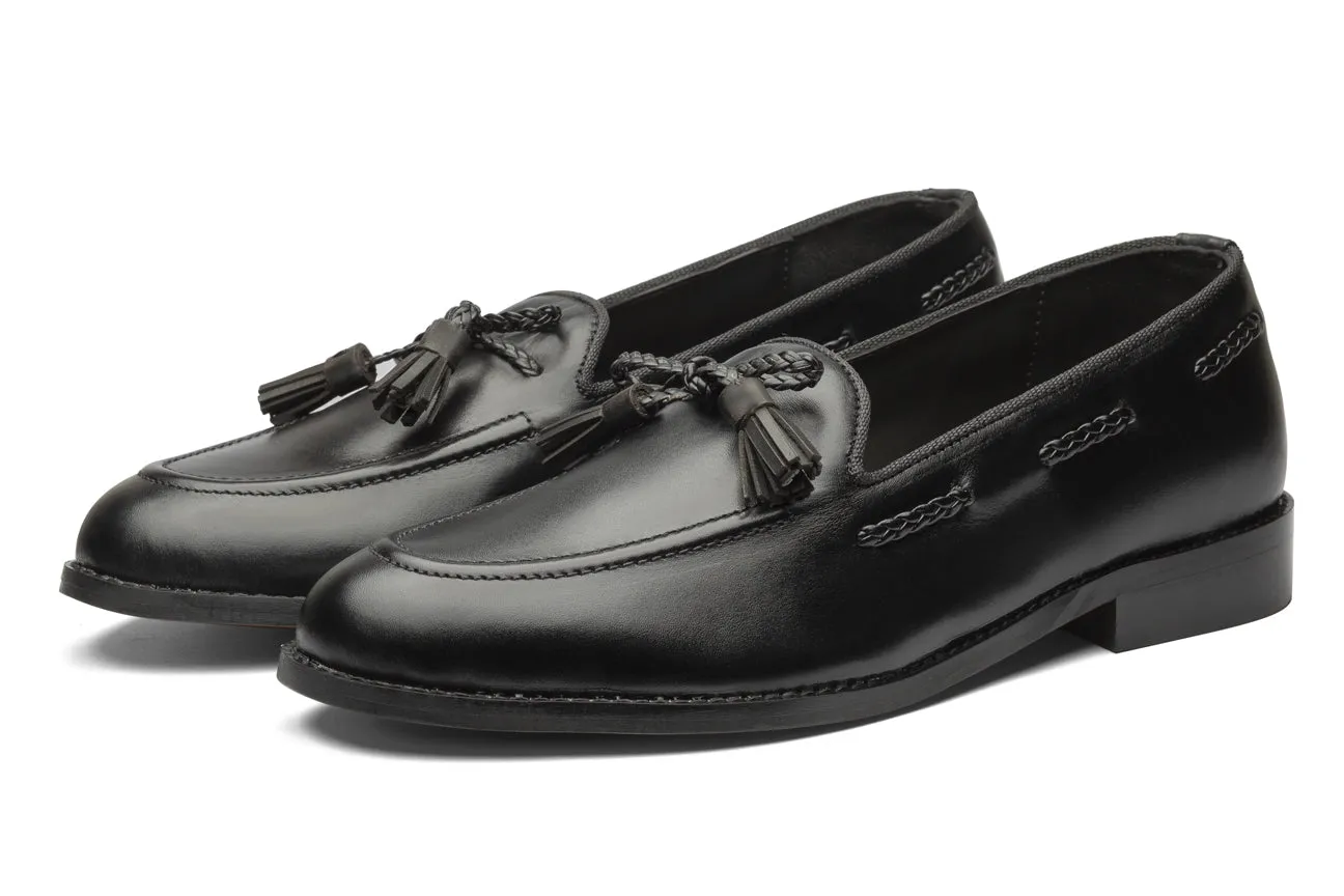 Winston Leather Knot Loafers - Black